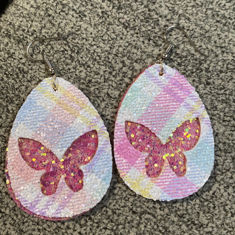 Faux leather earrings